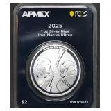 2025 Niue 1oz .999 Silver Ironman vs Ultron Coin