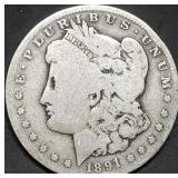 1891-O Morgan Silver Dollar