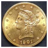 1901 $10 Liberty Gold Eagle Gem BU Nice!