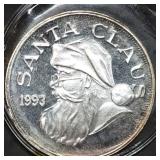 Vintage 1 Troy Oz .999 Silver Santa Claus Round