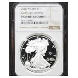2025 W 1oz Proof Silver Eagle NGC PF69 Laser