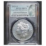 2021-S Morgan Silver Dollar PCGS MS70 Adv Release