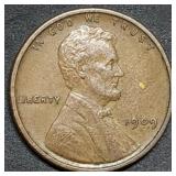 1909 VDB Lincoln Wheat Cent High Grade