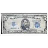 1934 A $5 Silver Certificate Nice Note
