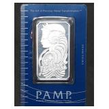 1 Troy Oz .999 Silver PAMP Suisse Lady Fortuna Bar