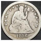 1856 Seated Liberty Silver Quarter