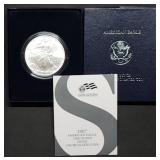2007 W 1oz Burnished Silver Eagle MIB w/ Cert.