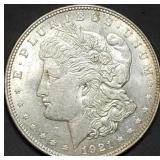 1921 Morgan Silver Dollar BU