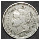 1865 Three Cent Nickel Nice