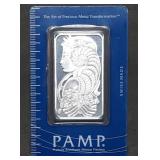 1 Troy Oz .999 Silver PAMP Suisse Lady Fortuna Bar