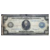 1914 $10 FRN Horseblanket Bank Note