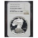 Rare 1995 W 1oz Proof Silver Eagle NGC PF69 UCAM