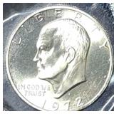 1972 S Silver Ike Dollar GEM BU Blue Envelope