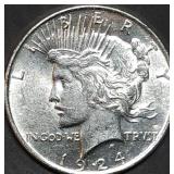 1924 Peace Silver Dollar Gem BU