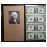 2003 A Uncut Sheet of $1 FRN Banknotes Crisp