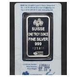 1 Troy Oz .999 Silver PAMP Suisse Lady Fortuna Bar