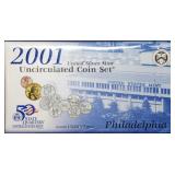 2001 Philadelphia 10-Coin Mint Set in Envelope