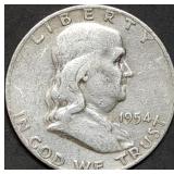 1954-D Franklin Silver Half Dollar