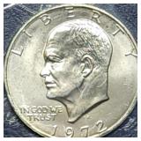 1972 S Silver Ike Dollar GEM BU Blue Envelope