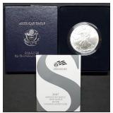 2007 W 1oz Burnished Silver Eagle MIB w/ Cert.