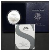 2007 W 1oz Burnished Silver Eagle MIB w/ Cert.