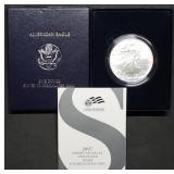 2007 W 1oz Burnished Silver Eagle MIB w/ Cert.