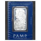 1 Troy Oz .999 Silver PAMP Suisse Lady Fortuna Bar