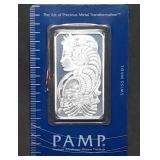 1 Troy Oz .999 Silver PAMP Suisse Lady Fortuna Bar