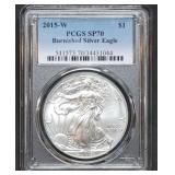 2015 W 1oz Burnished Silver Eagle PCGS SP70