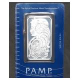 1 Troy Oz .999 Silver PAMP Suisse Lady Fortuna Bar