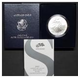 2007 W 1oz Burnished Silver Eagle MIB w/ Cert.