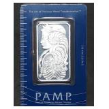 1 Troy Oz .999 Silver PAMP Suisse Lady Fortuna Bar
