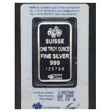 1 Troy Oz .999 Silver PAMP Suisse Lady Fortuna Bar