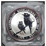1999 Australia 1oz Silver Kookaburra Gem BU