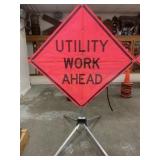 Utility Work Ahead Sign