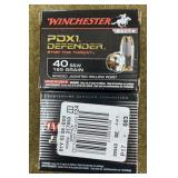 40 rnds Winchester .40 S&W Defense Ammo