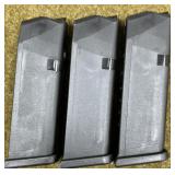 3 - Glock 9mm 15 rnd Magazines