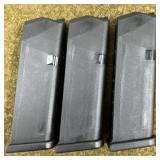 3 - Glock 9mm 15 rnd Magazines