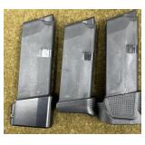 3 - Glock 9mm 6 rnd Magazines