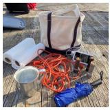 Alarm Clock, Tote Bag, Flashlights