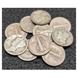 12 Mercury Dimes