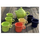 Fiesta Teapot and Mugs