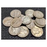 14 Mercury Dimes