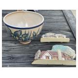 Pottery Wall Plaques and Bowl
