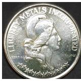 1 Troy Oz .999 Silver Liberty Metals Round