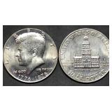 Pair of 1976 Bicentennial Kennedy Half Dollars BU