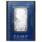 1 Troy Oz .999 Silver PAMP Suisse Lady Fortuna Bar
