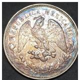 1904 Mo AM Mexico Cap & Rays Silver Peso BU