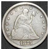 1875-S Seated Liberty Silver Twenty Cent Piece