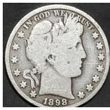 1898 Barber Silver Half Dollar